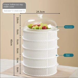 5 Layer Food Insulation Covers Transparent Stackable Dustproof Leftovers Food Storage Box Container Kitchen Organization_Prime Mall