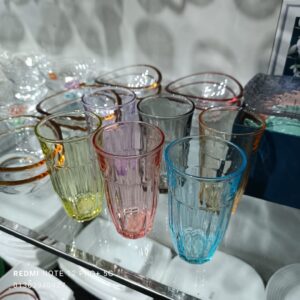 6 pcs color water glass 300 ml