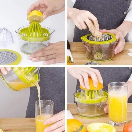 Plushh 4 in1 Manual Citrus Juicer Multifunction Orange Lemon Squeezer,